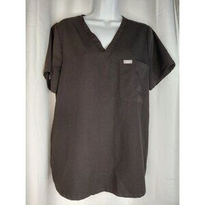 Figs Technical Collection Black V-Neck Scrub Top L